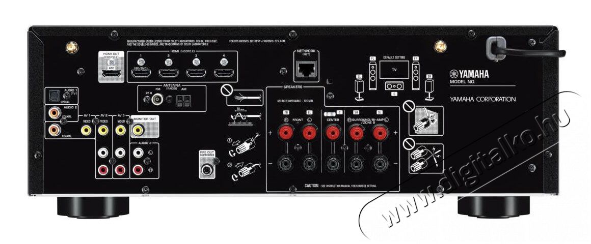 Yamaha RX-V485 TI 5.1 csatornás AV házimozi erősítő - titán Audio-Video / Hifi / Multimédia - Házimozi - Házimozi erősítő - 348233