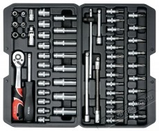 YATO Dug&oacute;kulcs k&eacute;szlet, 1/4  56 db, XS H&aacute;ztart&aacute;s / Otthon / K&uuml;lt&eacute;r - Szersz&aacute;m - Csavarh&uacute;z&oacute; / kulcs / f&uacute;r&oacute; / szersz&aacute;m k&eacute;szlet - 520496