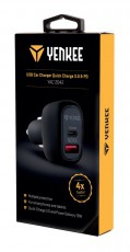 Yenkee YAC 2042 QC3.0 + PD18W autós töltő Mobil / Kommunikáció / Smart - Mobiltelefon kiegészítő / tok - Hálózati-, autós töltő - 349395