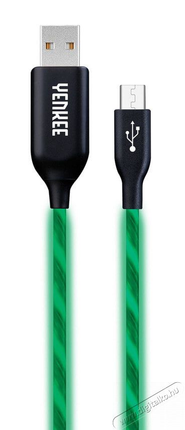 Yenkee YCU 231 LED-es micro USB kábel - zöld Mobil / Kommunikáció / Smart - Mobiltelefon kiegészítő / tok - Kábel / átalakító - 349399