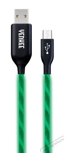 Yenkee YCU 231 LED-es micro USB kábel - zöld Mobil / Kommunikáció / Smart - Mobiltelefon kiegészítő / tok - Kábel / átalakító - 349399
