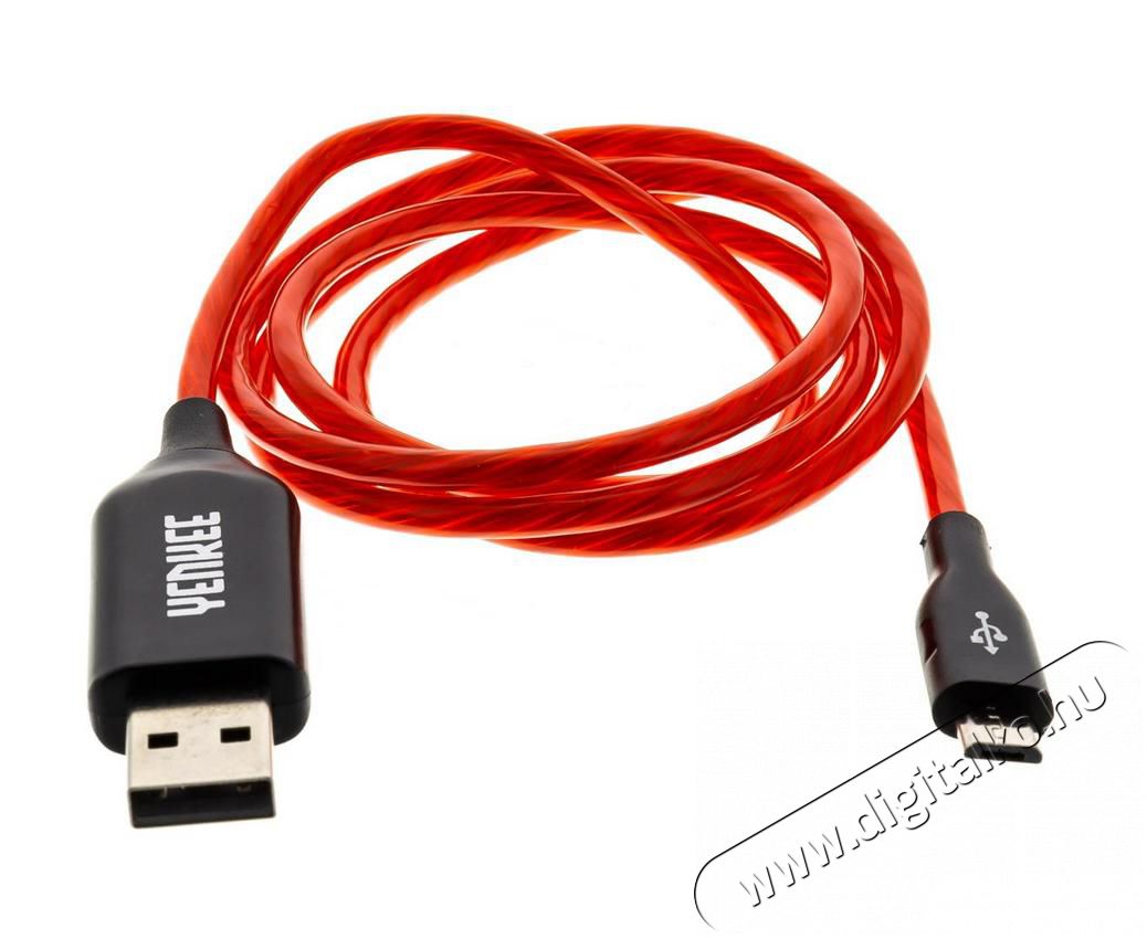 Yenkee YCU 231 RD LED Micro USB kábel - piros Mobil / Kommunikáció / Smart - Mobiltelefon kiegészítő / tok - Kábel / átalakító - 349400
