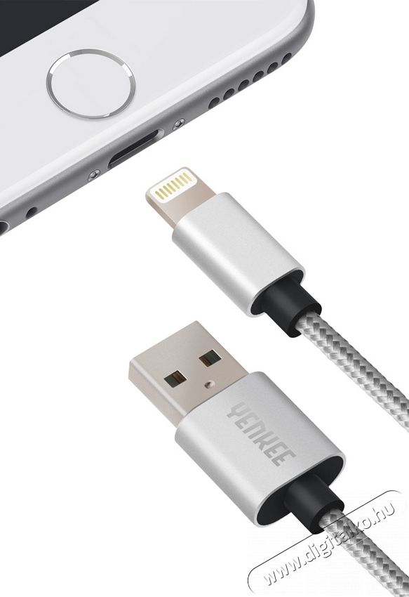 Yenkee YCU 601 SR USB - Lightning kábel 1m - ezüst Mobil / Kommunikáció / Smart - Mobiltelefon kiegészítő / tok - Kábel / átalakító - 299193