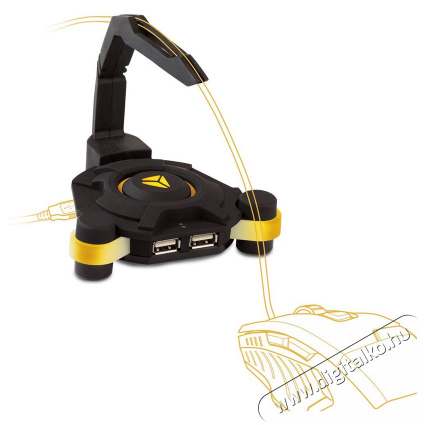 Yenkee YHB 3004 Sting USB-elosztó egérkábel-tartóval Iroda és számítástechnika - Notebook kiegészítő - USB hub / elosztó - 291700