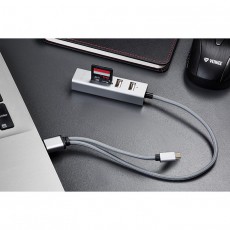 Yenkee YHC 103SR USB-C OTG HUB+kártyaolvasó Memória kártya / Pendrive - Kártya olvasó - 352075