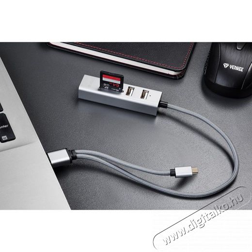 Yenkee YHC 103SR USB-C OTG HUB+kártyaolvasó Memória kártya / Pendrive - Kártya olvasó - 352075