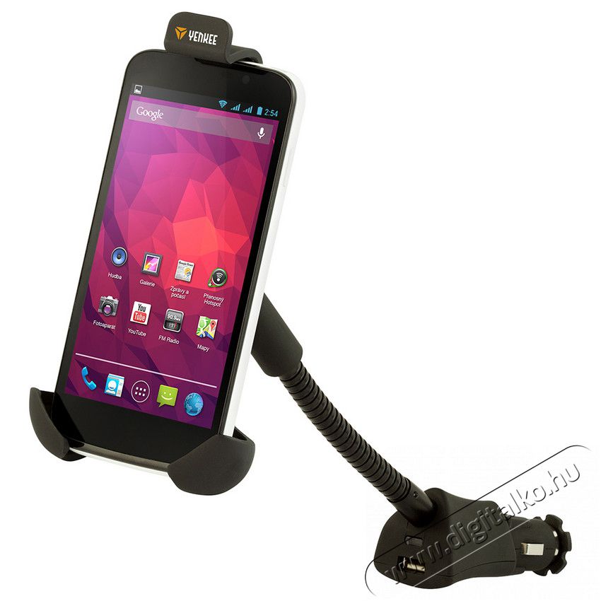 Yenkee YSM 403L autós mobil telefon tartó USB töltővel Autóhifi / Autó felszerelés - Autós tartó - 316131