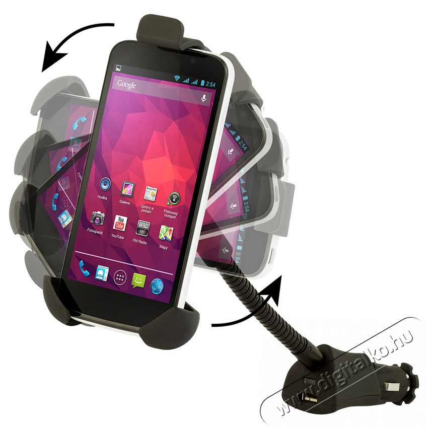 Yenkee YSM 403L autós mobil telefon tartó USB töltővel Autóhifi / Autó felszerelés - Autós tartó - 316131