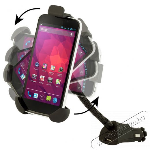 Yenkee YSM 403L autós mobil telefon tartó USB töltővel Autóhifi / Autó felszerelés - Autós tartó - 316131