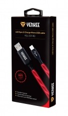 Yenkee YCU 231 RD LED Micro USB kábel - piros Mobil / Kommunikáció / Smart - Mobiltelefon kiegészítő / tok - Kábel / átalakító - 349400