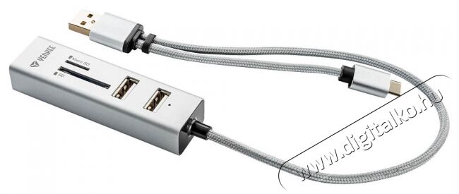 Yenkee YHC 103SR USB-C OTG HUB+kártyaolvasó Memória kártya / Pendrive - Kártya olvasó - 352075