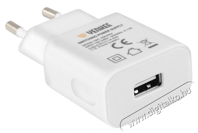 Yenkee YAC 2003 WH Hálózati USB töltő Mobil / Kommunikáció / Smart - Mobiltelefon kiegészítő / tok - Hálózati-, autós töltő - 280343