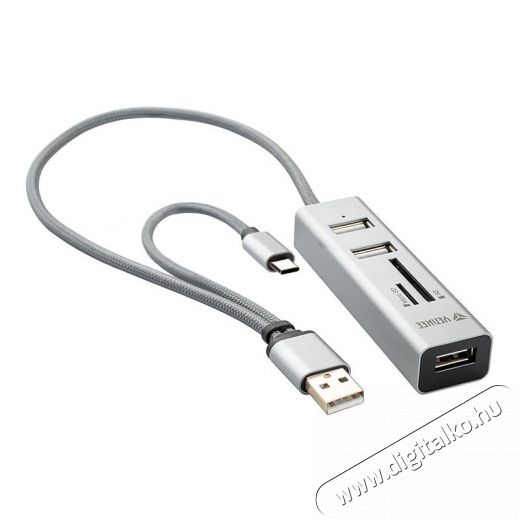 Yenkee YHC 103SR USB-C OTG HUB+kártyaolvasó Memória kártya / Pendrive - Kártya olvasó - 352075