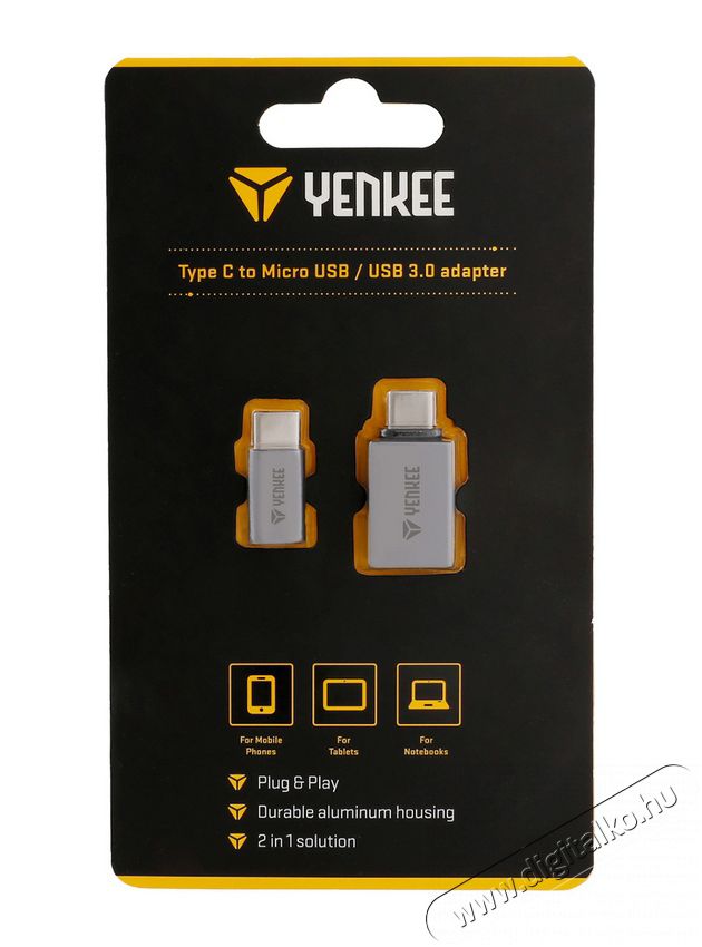 Yenkee YTC 021 Micro USB/USB C és USB/USB C adapter Tv kiegészítők - Kábel / csatlakozó - Csatlakozó / elosztó / átalakító - 349430