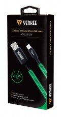 Yenkee YCU 231 LED-es micro USB kábel - zöld Mobil / Kommunikáció / Smart - Mobiltelefon kiegészítő / tok - Kábel / átalakító - 349399