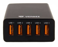 Yenkee YAC 3005BK 5 portos USB töltőállomás Iroda és számítástechnika - Notebook kiegészítő - USB hub / elosztó - 340837