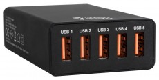 Yenkee YAC 3005BK 5 portos USB töltőállomás Iroda és számítástechnika - Notebook kiegészítő - USB hub / elosztó - 340837