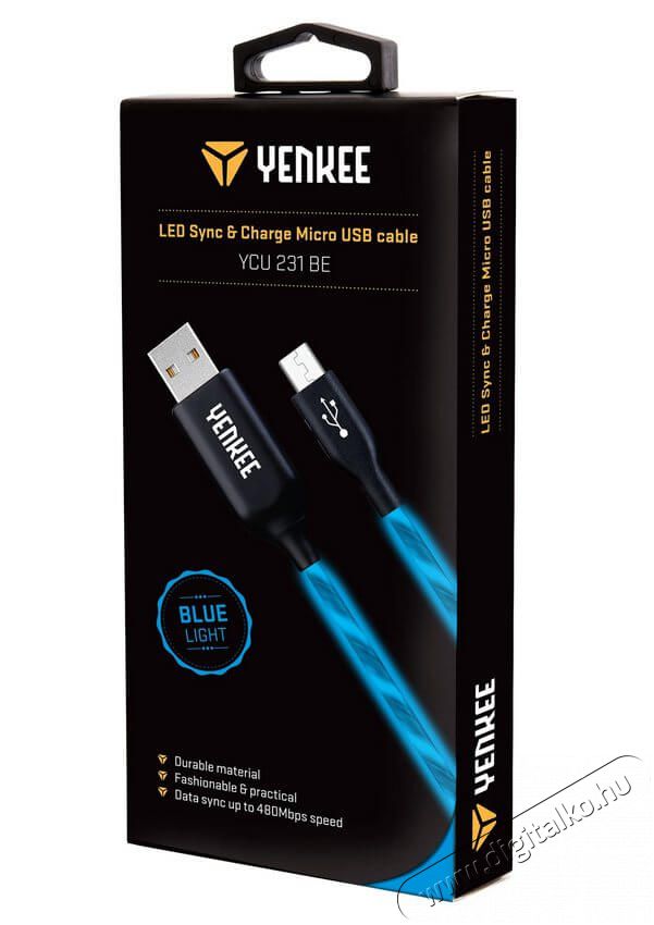 Yenkee YCU 231 BE - LED USB / micro USB kábel 1m - kék Mobil / Kommunikáció / Smart - Mobiltelefon kiegészítő / tok - Kábel / átalakító - 349398