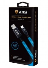Yenkee YCU 231 BE - LED USB / micro USB kábel 1m - kék Mobil / Kommunikáció / Smart - Mobiltelefon kiegészítő / tok - Kábel / átalakító - 349398