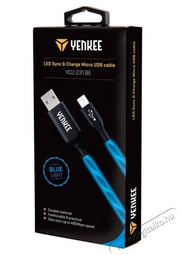 Yenkee YCU 231 BE - LED USB / micro USB kábel 1m - kék Mobil / Kommunikáció / Smart - Mobiltelefon kiegészítő / tok - Kábel / átalakító - 349398
