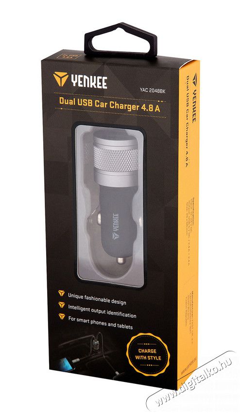 Yenkee YAC 2048BK Dual USB autós töltő Autóhifi / Autó felszerelés - Autós töltő / szivargyújtó adapter - 307179