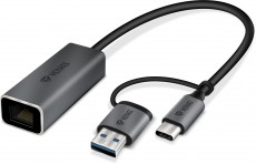 Yenkee YTC 013 gigabites ethernet adapter USB 3.0 és USB-C 3.1 portokkal Tv kiegészítők - Kábel / csatlakozó - Csatlakozó / elosztó / átalakító - 376957