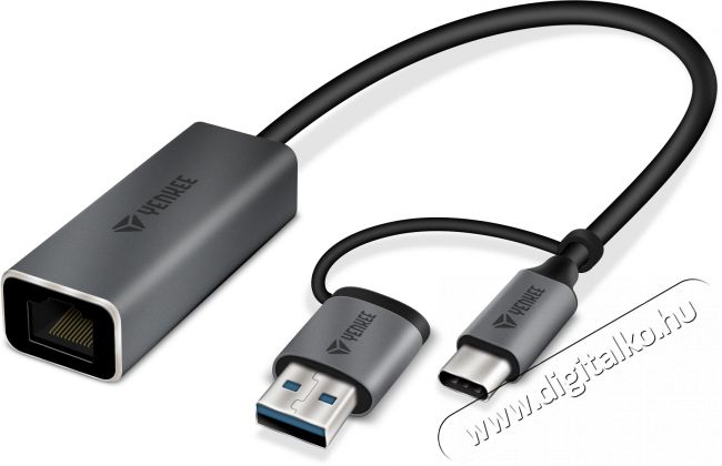 Yenkee YTC 013 gigabites ethernet adapter USB 3.0 és USB-C 3.1 portokkal Tv kiegészítők - Kábel / csatlakozó - Csatlakozó / elosztó / átalakító - 376957