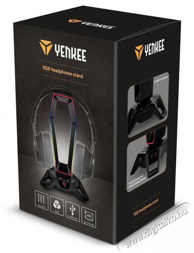 Yenkee YHB 3000 RGB fejhallgató tartó Audio-Video / Hifi / Multimédia - Fül és Fejhallgatók - Fejhallgató kiegészítő - 376925