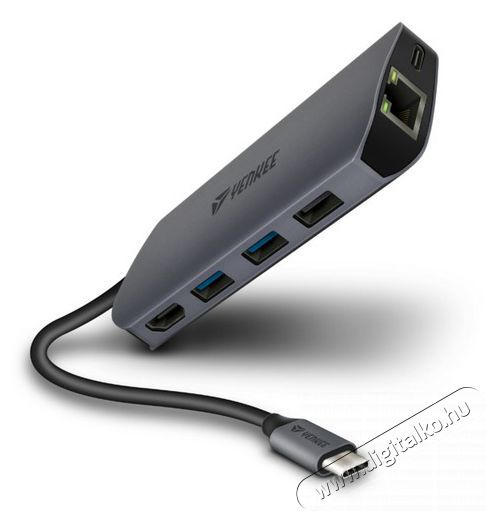 Yenkee YTC 081 Multiport USB-C HUB 8 az 1-ben elosztó Iroda és számítástechnika - Notebook kiegészítő - USB hub / elosztó - 376960