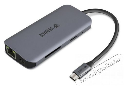 Yenkee YTC 081 Multiport USB-C HUB 8 az 1-ben elosztó Iroda és számítástechnika - Notebook kiegészítő - USB hub / elosztó - 376960