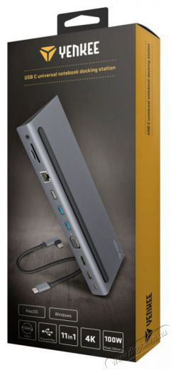 Yenkee YTC 1101 univerzális USB-C dokkoló állomás Iroda és számítástechnika - Notebook kiegészítő - USB hub / elosztó - 376961
