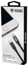 Yenkee YCU 631 MFi BK USB C/lightning 1m Mobil / Kommunikáció / Smart - Mobiltelefon kiegészítő / tok - Kábel / átalakító - 400815