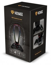Yenkee YHB 3000 RGB gamer USB HUB és fejhallgató állvány Audio-Video / Hifi / Multimédia - Fül és Fejhallgatók - Fejhallgató kiegészítő - 457644