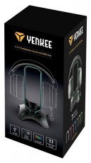 Yenkee YHB 3003 RGB gamer USB HUB és fejhallgató állvány Audio-Video / Hifi / Multimédia - Fül és Fejhallgatók - Fejhallgató kiegészítő - 457559