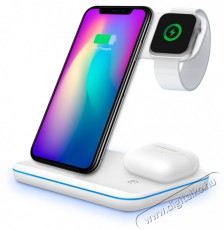Yenkee YAC 5301 WH 3v1 töltőállomás Qi Mobil / Kommunikáció / Smart - Mobiltelefon kiegészítő / tok - Kiegészítő - 476560