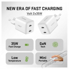 Yenkee YAC G35D VOLT Charger 2x18W GaN Mobil / Kommunikáció / Smart - Mobiltelefon kiegészítő / tok - Hálózati-, autós töltő - 495009