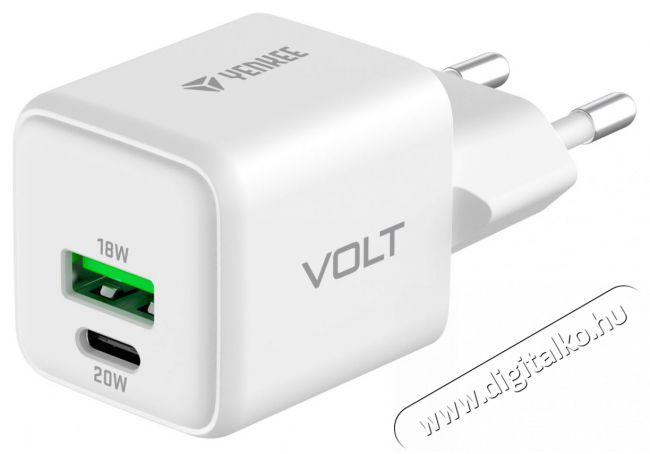 Yenkee YAC G38 VOLT Charger 18+20W GaN Mobil / Kommunikáció / Smart - Mobiltelefon kiegészítő / tok - Hálózati-, autós töltő - 495010