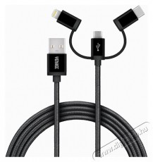 Yenkee YCU 400 BK cable USB / 3in1 / 1m Iroda és számítástechnika - Számítógép tartozék - USB kábel - 495033