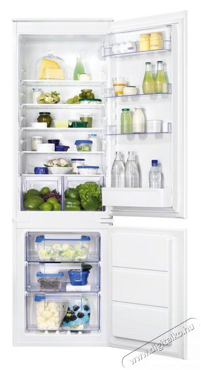 Zanussi ZBB28651SA hűtőszekrény Konyhai termékek - Hűtő, fagyasztó (beépíthető) - Alulfagyasztós kombinált hűtő - 285575