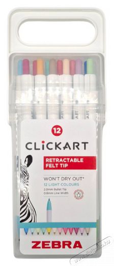 Zebra ClickArt nyomógombos 12 db-os filctoll készlet Iroda és számítástechnika - Számológép - Irodai - 507570