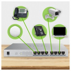 Zyxel GS1008-HP 8port Gigabit LAN Nem menedzselhető PoE+ Switch Iroda és számítástechnika - Hálózat - Switch - 392889