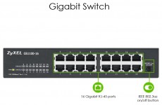 Zyxel GS1100-16 v3 16port 10/100/1000Mbps LAN Switch Iroda és számítástechnika - Hálózat - Switch - 392884