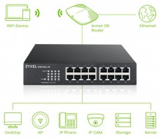Zyxel GS1100-16 v3 16port 10/100/1000Mbps LAN Switch Iroda és számítástechnika - Hálózat - Switch - 392884