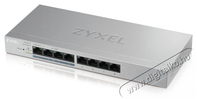 Zyxel GS1200-8HPv2 8port GbE LAN PoE (60W) web Menedzselhető asztali switch Iroda és számítástechnika - Hálózat - Switch - 392880
