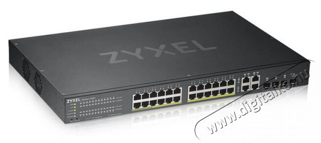 Zyxel GS1920-24HPv2 28port GbE LAN PoE (375W) L2 Menedzselhető switch Iroda és számítástechnika - Hálózat - Switch - 392872