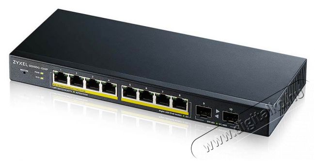 Zyxel GS1900-10HP v2 8port GbE LAN PoE (70W) 2port GbE SFP smart menedzselhető PoE switch Iroda és számítástechnika - Hálózat - Switch - 435920